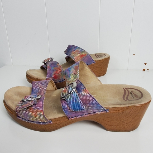 Dansko 2 strap slipon slides with a 2.5" heel danso size 42 us 11.5/12 - Picture 12 of 13